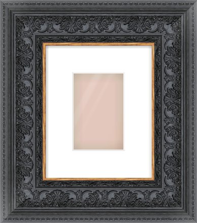 Black Reverse Frame for 100 × 150mm artwork, with Smooth White Single Mount