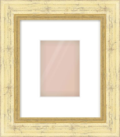 Gold Reverse Frame for 105 × 148mm artwork, with Smooth White Single Mount