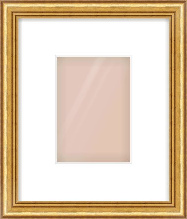 Gold Dome Frame for 105 × 148mm artwork, with Smooth White Single Mount