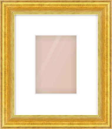 Gold Reverse Frame for 105 × 148mm artwork, with Smooth White Single Mount