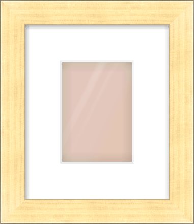Gold Face, Black Sides Flat Frame for 105 × 148mm artwork, with Smooth White Single Mount