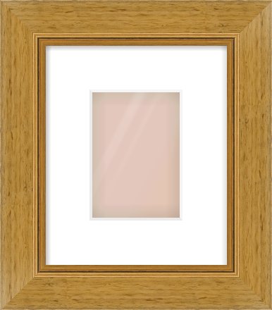 Gold Flat Frame for 105 × 148mm artwork, with Smooth White Single Mount