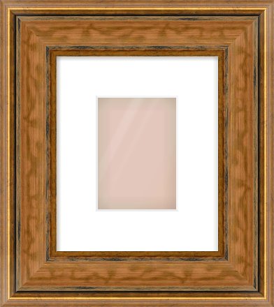 Gold Scoop Frame for 105 × 148mm artwork, with Smooth White Single Mount