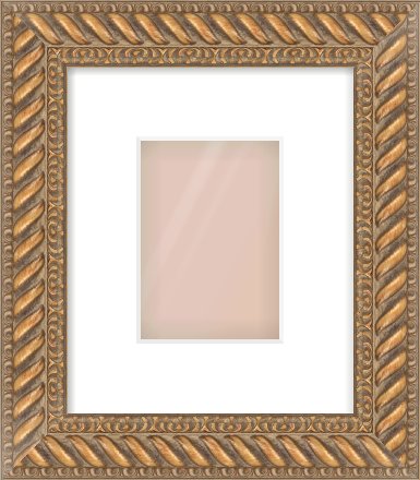 Gold Rope Frame for 105 × 148mm artwork, with Smooth White Single Mount