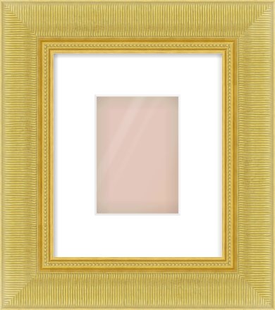 Gold Reverse Frame for 105 × 148mm artwork, with Smooth White Single Mount