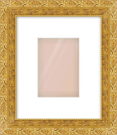 Gold Spoon Frame for 105 × 148mm artwork, with Smooth White Single Mount