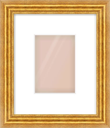 Gold Reverse Frame for 105 × 148mm artwork, with Smooth White Single Mount