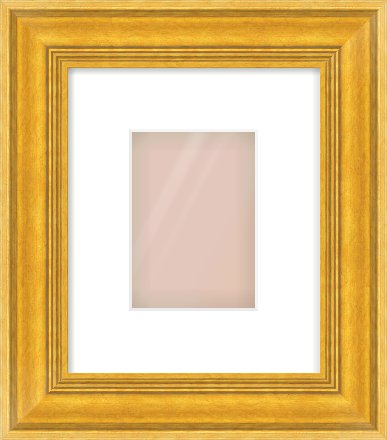 Gold Spoon Frame for 105 × 148mm artwork, with Smooth White Single Mount