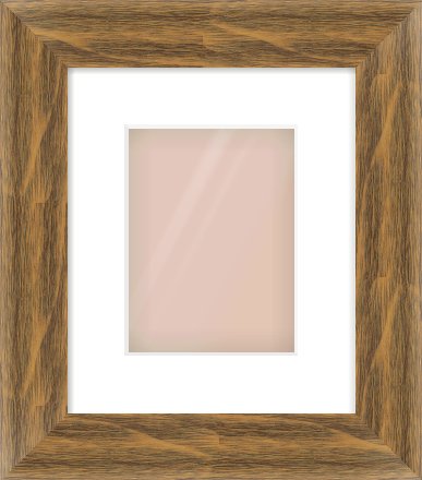 Characteristic Brown Flat Frame for 15 × 20cm artwork, with Smooth White Single Mount