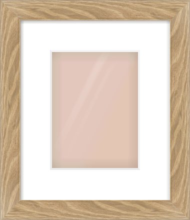 Oak Veneer Flat Frame for 15 × 20cm artwork, with Smooth White Single Mount