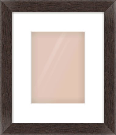 Brown Flat Frame for 15 × 20cm artwork, with Smooth White Single Mount