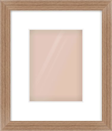 Walnut Flat Frame for 15 × 20cm artwork, with Smooth White Single Mount