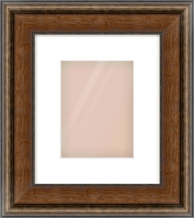 Walnut / Pewter Spoon Frame for 15 × 20cm artwork, with Smooth White Single Mount