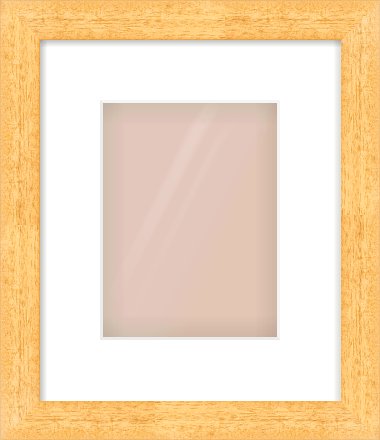 Oak Effect Flat Frame for 15 × 20cm artwork, with Smooth White Single Mount