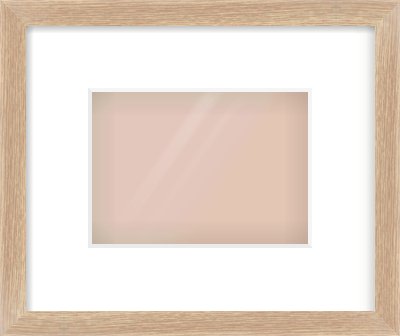 Oak Veneer Flat Frame for 7 × 5in artwork, with Smooth White Single Mount