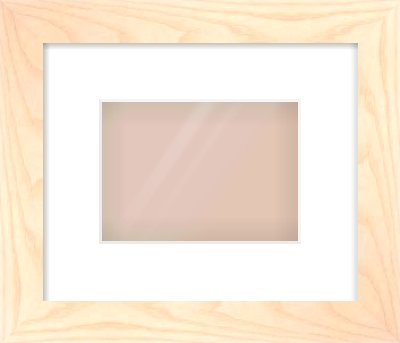 Natural Wood Reverse Frame for 7 × 5in artwork, with Smooth White Single Mount
