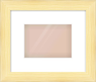 Natural Wood Cushion Frame for 7 × 5in artwork, with Smooth White Single Mount