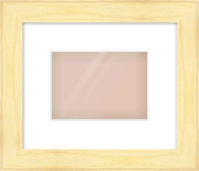 Natural Wood Stepped Flat Frame for 7 × 5in artwork, with Smooth White Single Mount
