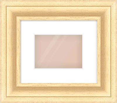 Natural Wood Scoop Frame for 7 × 5in artwork, with Smooth White Single Mount