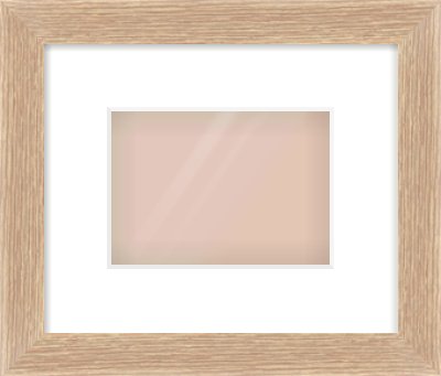 Oak Veneer Flat Frame for 7 × 5in artwork, with Smooth White Single Mount