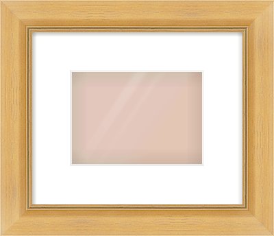 Natural Wood Reverse Frame for 7 × 5in artwork, with Smooth White Single Mount