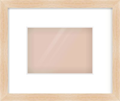 Light Oak Veneer Flat Frame for 7 × 5in artwork, with Smooth White Single Mount