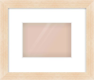 Light Oak Veneer Flat Frame for 7 × 5in artwork, with Smooth White Single Mount
