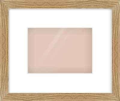 Oak Effect Flat Frame for 7 × 5in artwork, with Smooth White Single Mount