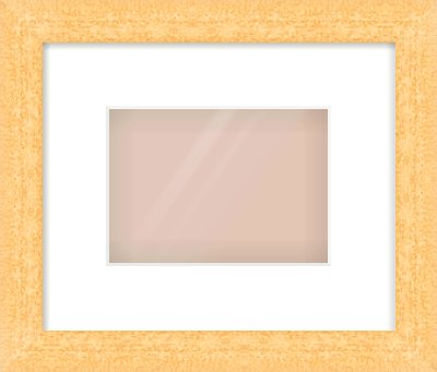 Oak Effect Flat Frame for 7 × 5in artwork, with Smooth White Single Mount