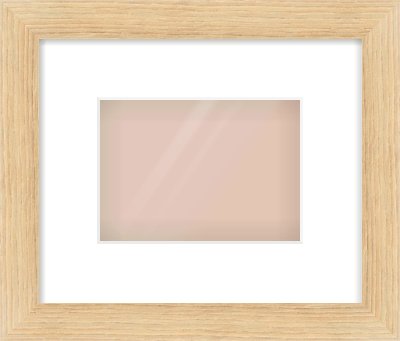 Oak Effect Flat Frame for 7 × 5in artwork, with Smooth White Single Mount