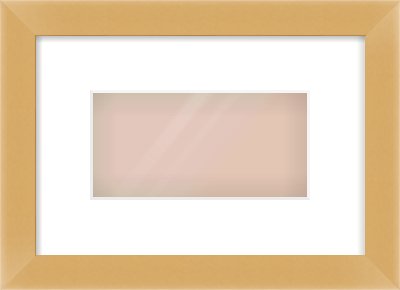 Matte Gold Flat Frame for 8 × 4in artwork, with Smooth White Single Mount