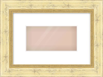 Gold Reverse Frame for 8 × 4in artwork, with Smooth White Single Mount