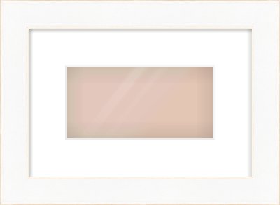 White Flat With Bevel Frame for 8 × 4in artwork, with Smooth White Single Mount