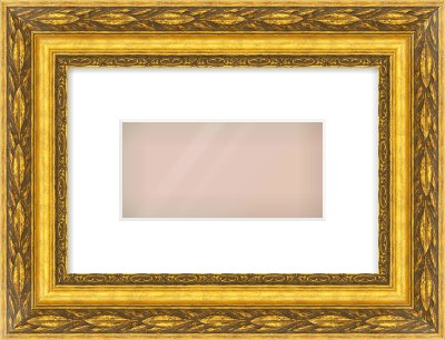 Gold Spoon Frame for 8 × 4in artwork, with Smooth White Single Mount