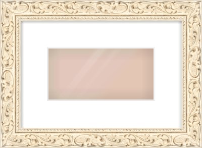 White Decorative Frame for 8 × 4in artwork, with Smooth White Single Mount