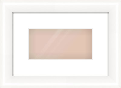 Gloss White Cushion Frame for 8 × 4in artwork, with Smooth White Single Mount