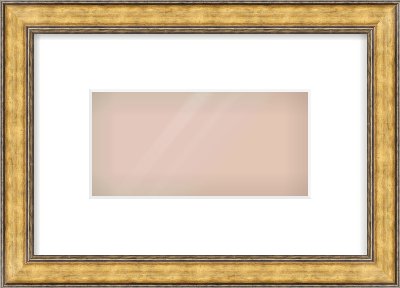 Gold Spoon Frame for 8 × 4in artwork, with Smooth White Single Mount