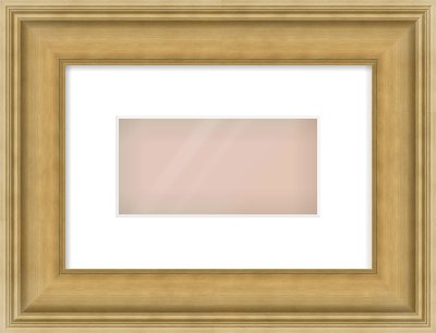 Gold Scoop Frame for 8 × 4in artwork, with Smooth White Single Mount