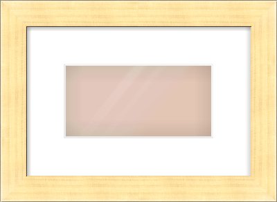 Gold Face, Black Sides Flat Frame for 8 × 4in artwork, with Smooth White Single Mount