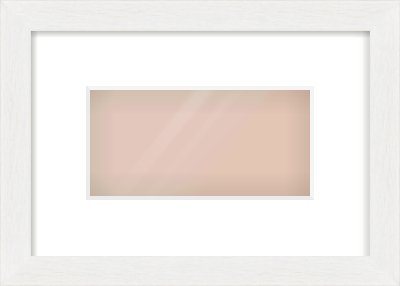 White Stain Flat Frame for 8 × 4in artwork, with Smooth White Single Mount