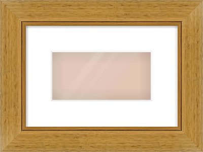 Gold Flat Frame for 8 × 4in artwork, with Smooth White Single Mount