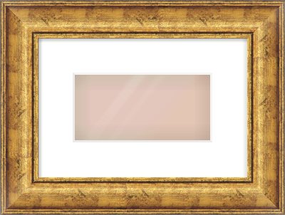 Gold Dome Frame for 8 × 4in artwork, with Smooth White Single Mount