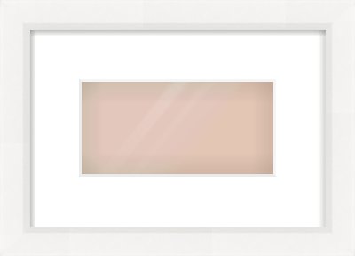 White Beveled Frame for 8 × 4in artwork, with Smooth White Single Mount