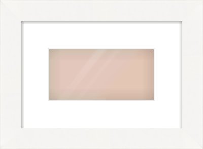 White Flat Frame for 8 × 4in artwork, with Smooth White Single Mount