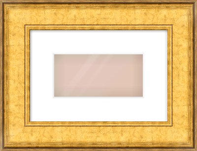 Gold Flat Frame for 8 × 4in artwork, with Smooth White Single Mount