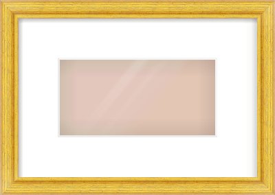Gold Cushion Frame for 8 × 4in artwork, with Smooth White Single Mount