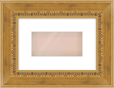 Gold Reverse Frame for 8 × 4in artwork, with Smooth White Single Mount