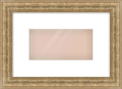 Distressed Gold Dome Frame for 8 × 4in artwork, with Smooth White Single Mount