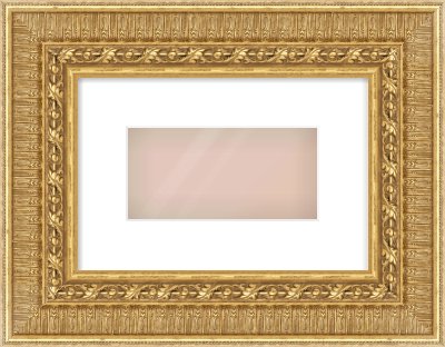 Gold Reverse Frame for 8 × 4in artwork, with Smooth White Single Mount