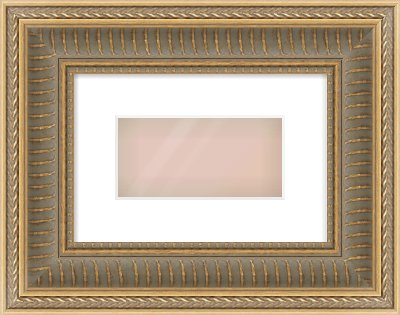 Gold Spoon Frame for 8 × 4in artwork, with Smooth White Single Mount